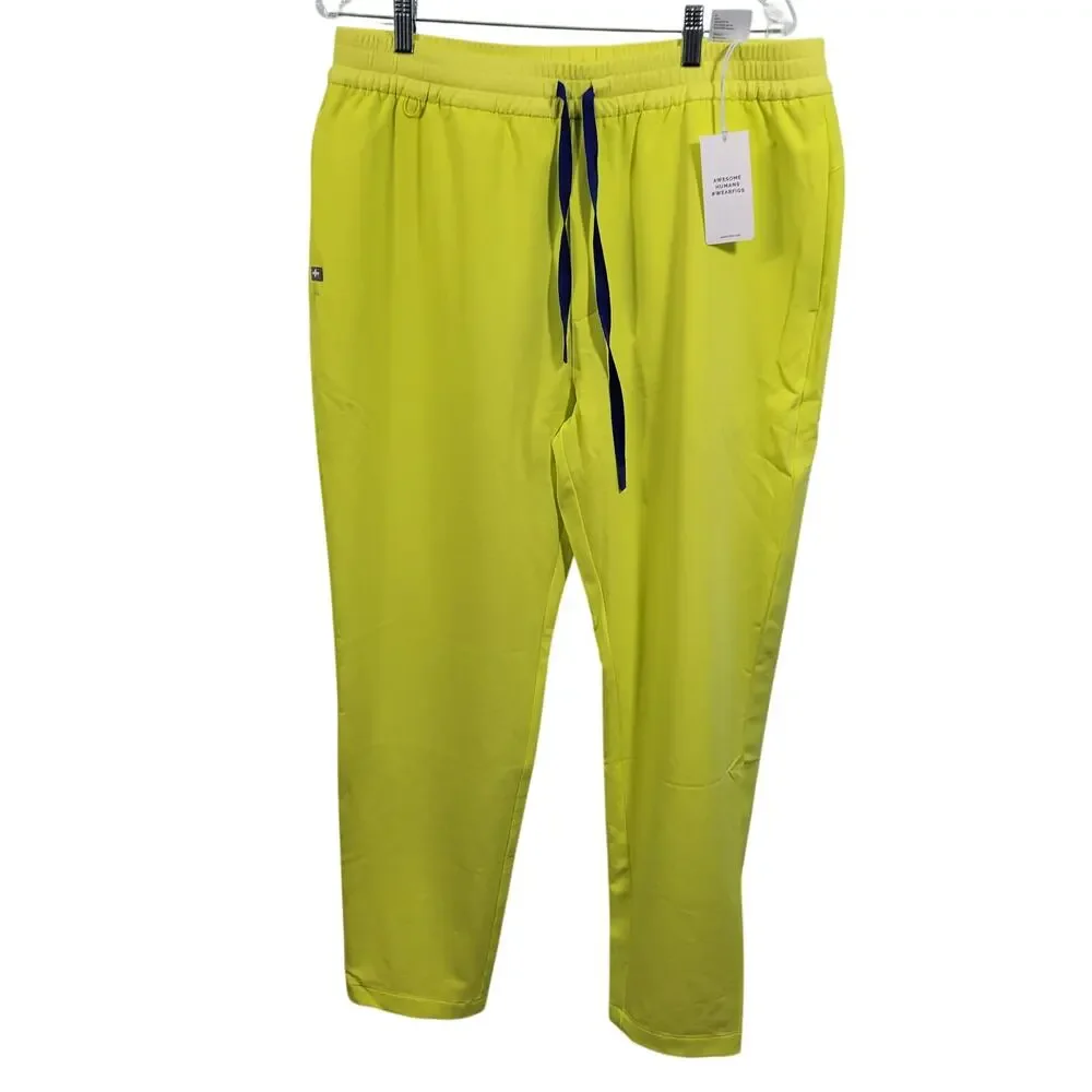 Fig Lloyd Men's Neon Yellow Scrub Pants Size XL 34